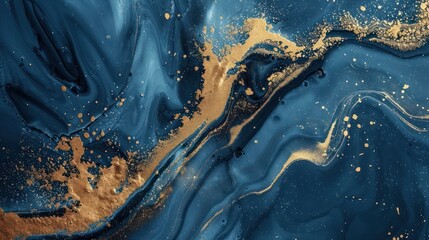 Dark blue and gold abstract background for Brand Identity Elements, AI generated imagery