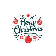 merry christmas lettering graphic for use with web, print, creative or craft projects