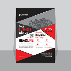 Elevate your brand with our striking red and black business flyer! The vibrant red accents energize the layout, while the sleek black background adds a touch of sophistication.