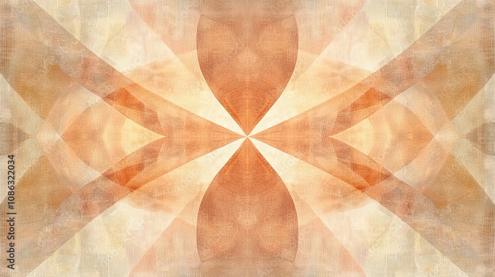 Poster abstract geometric pattern with overlapping layers in warm brown hues