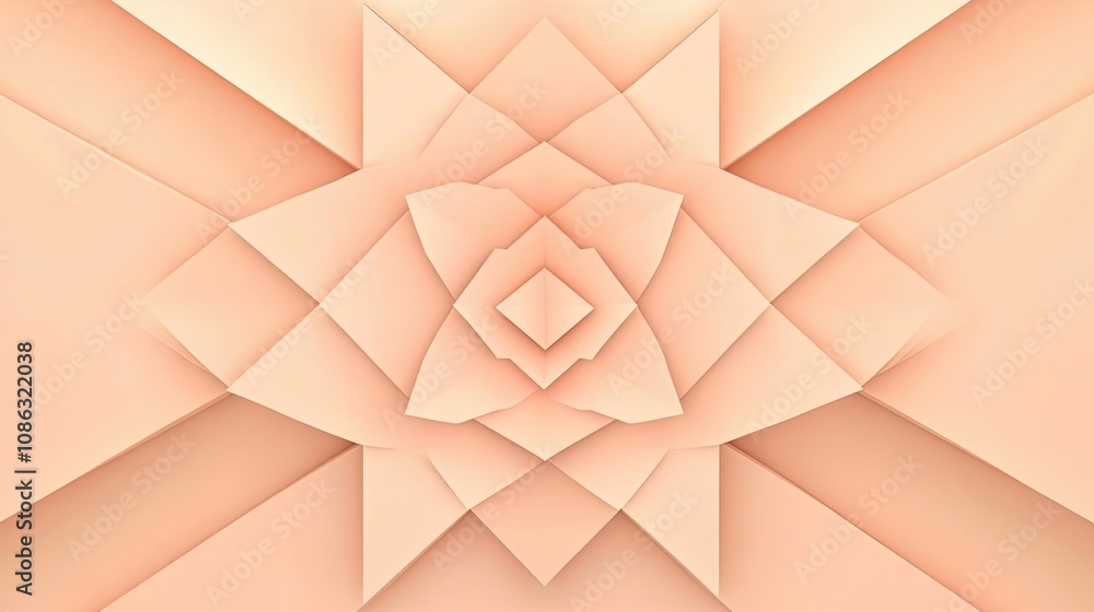 Poster abstract geometric pattern of intersecting peach-colored planes