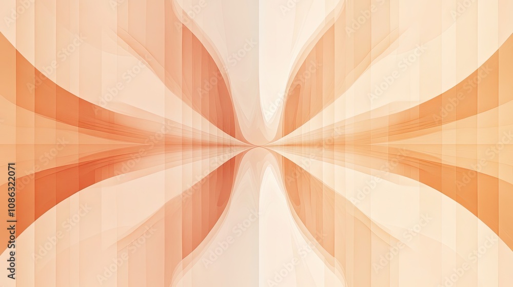 Poster abstract orange and white gridded pattern with curved lines