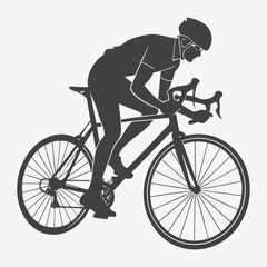 Obraz premium Bicycle Silhouette Vector Illustration Isolated on White Background for Design and Creative Projects