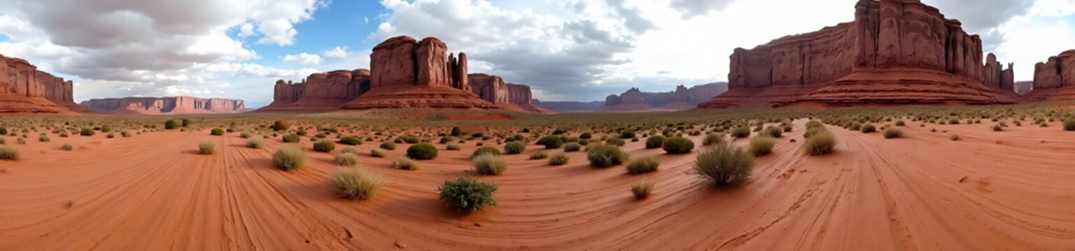 360 degree photo, Rock Formations in the Desert, A 360-degree view
