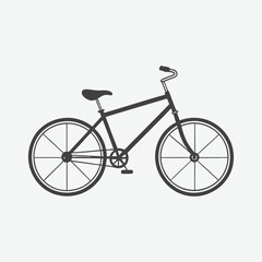 Obraz premium Bicycle Silhouette Vector Illustration Isolated on White Background for Design and Creative Projects