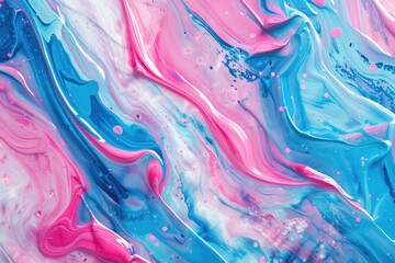 Abstract pastel vibrant colors gouache paint flow, swirl and splatter texture pattern background.