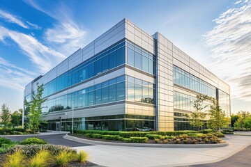 Fototapeta premium Modern office building with glass facade.