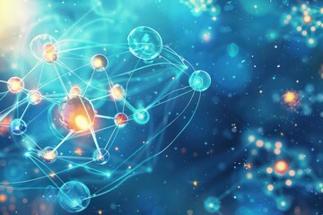Abstract science background with atoms and molecules