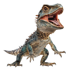 Obraz premium PNG Fierce small dinosaur in action