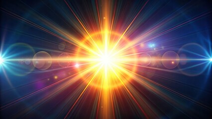 Obraz premium Realistic lens flare with strong sun backlight and light leaks, lens flare, sunlight, backlight, light leaks, photography