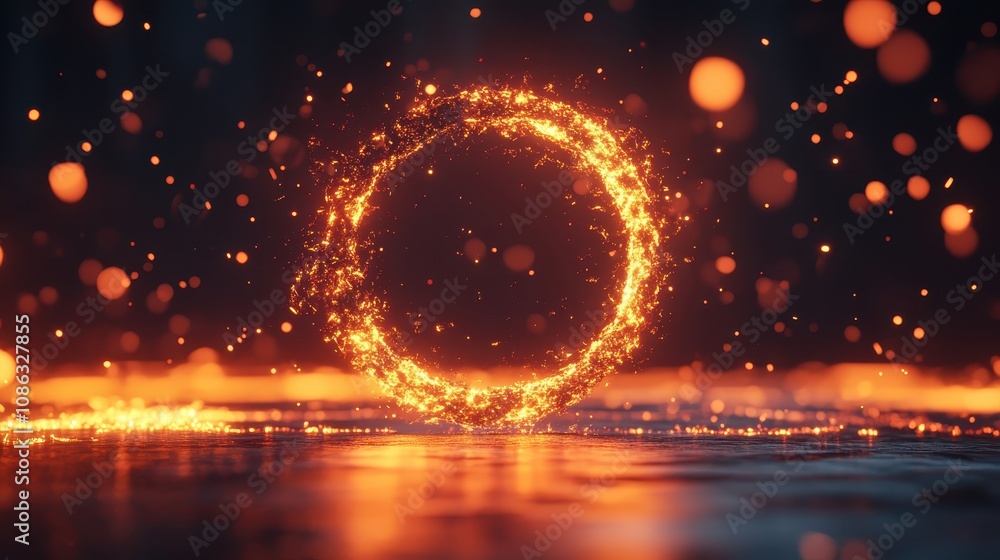 Poster a glowing circle of fiery sparks appears against a dark background, creating a mesmerizing visual of