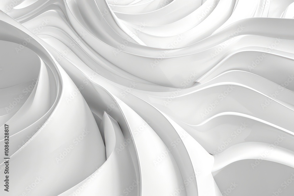 Poster abstract white pattern with curved lines