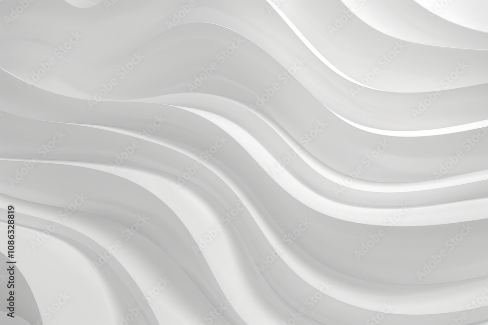 Poster abstract white pattern with curved lines
