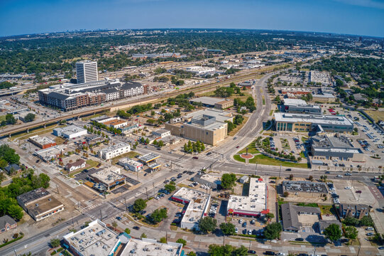 Aerial View of Richardson, Texas in the DFW Metro during Summer