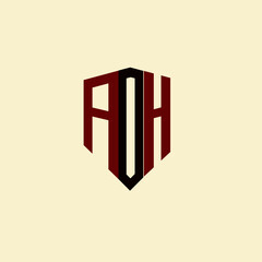 Obraz premium ADH creative minimalist letter logo. ADH unique vector initials alphabet letter logo design
