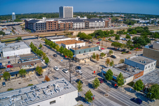 Aerial View of Richardson, Texas in the DFW Metro during Summer