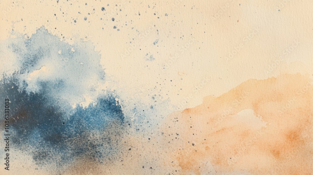 Aufkleber soft blue and orange watercolor textures blend seamlessly, offering an abstract backdrop ideal for c