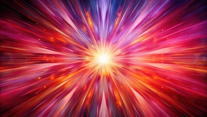 Fototapeta premium Abstract painting with radiating bursts of red and pink hues from a central point, abstract, painting, art, radiating, bursts