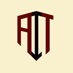 AIT creative minimalist letter logo. AIT unique vector initials alphabet letter logo design