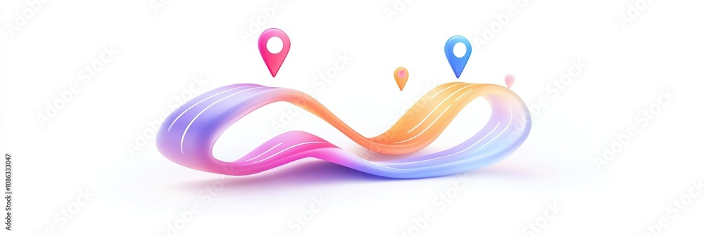 Poster abstract colorful route navigation concept