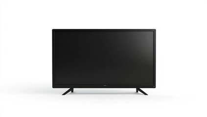 Naklejka premium Sleek Black Television Screen Display, Modern Home Entertainment Technology