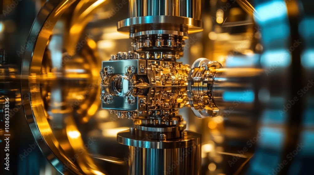 Poster quantum bits, or qubits, entangled and vibrating in a controlled environment, showcasing the strange