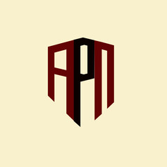 APN creative minimalist letter logo. APN unique vector initials alphabet letter logo design