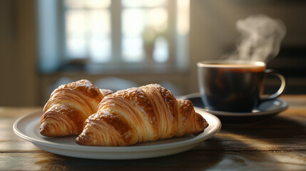 Croissant and coffee