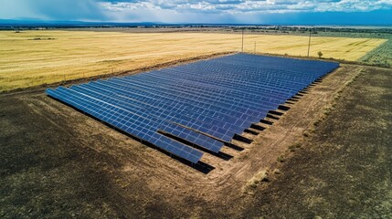 Solar panels capturing sunlight and converting it into electricity, showcasing renewable energy technology for a sustainable future