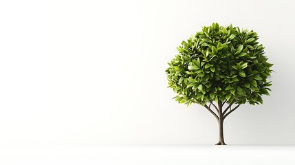 Obraz premium A minimalist shot of a tree with green money leaves against a plain white backdrop