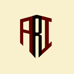 ARI creative minimalist letter logo. ARI unique vector initials alphabet letter logo design