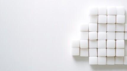 Sugar cubes meticulously stacked in the shape of a warning sign, symbolizing the cautionary message of excessive indulgence and the potential dangers of overconsumption.