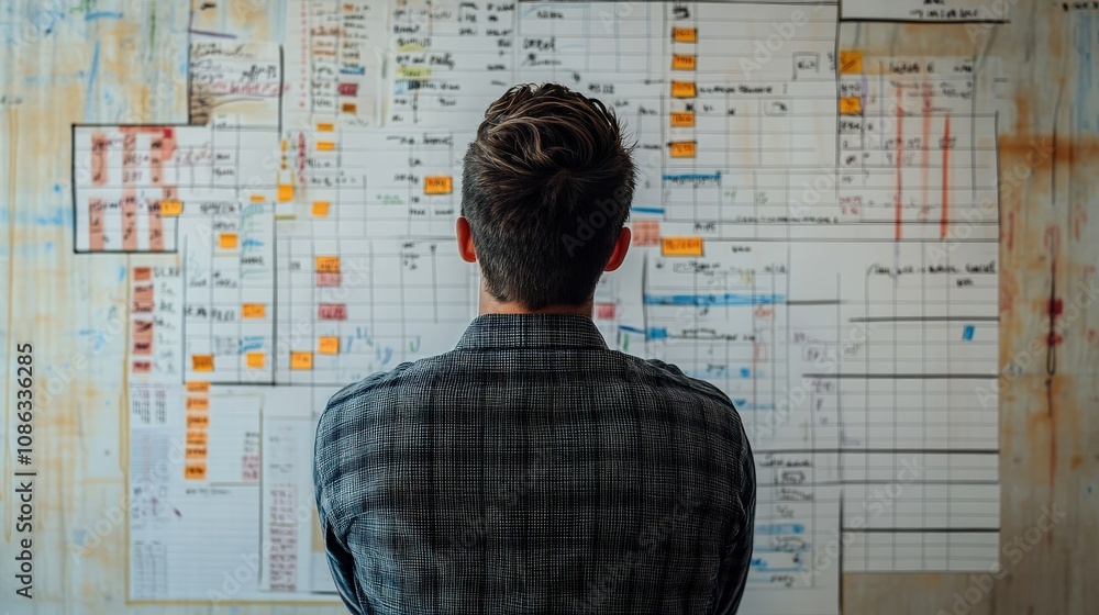 Poster describe a team lead creating a work schedule for a project with a tight deadline.