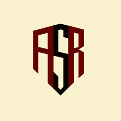 ASR creative minimalist letter logo. ASR unique vector initials alphabet letter logo design