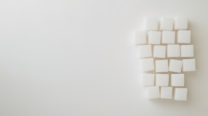 Sugar cubes meticulously stacked in the shape of a warning sign, symbolizing the cautionary message of excessive indulgence and the potential dangers of overconsumption.