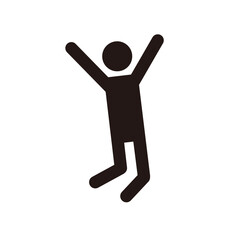 ジャンプする人のピクトグラムアイコン