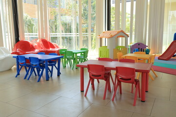 children's slide in the kids area