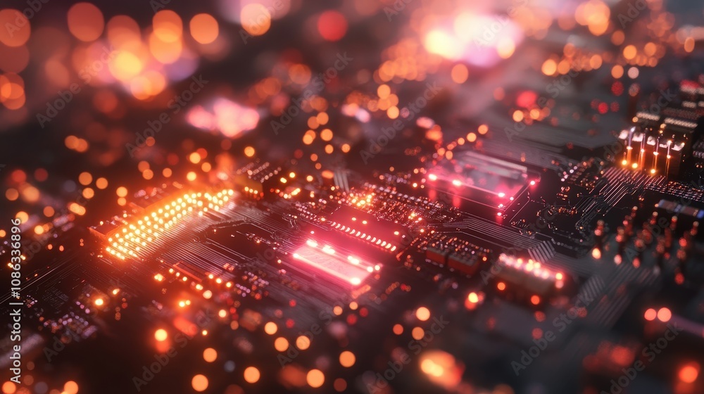 Poster detailed view of quantum gates on a processor, showing the foundational elements that process quantu