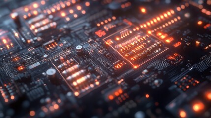 Obraz premium Detailed view of quantum gates on a processor, showing the foundational elements that process quantum information