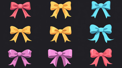 カラフルなリボンセット Colorful Ribbon Set ｜Generative AI