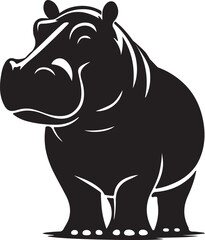 hippopotamus animal silhouette design vector art illustration