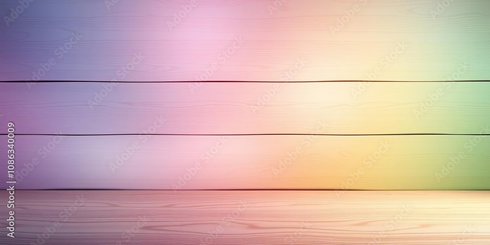 Aufkleber a gradient of calming colors flows across a wooden surface creating an abstract and soothing atmosph