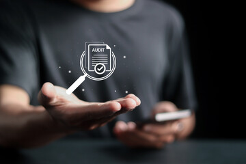 Audit business concept, financial examination for business and financial management system....