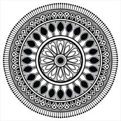 Elegant Rounded Floral Mandala Art for Yoga, Meditation, and Decorative Designs – Vector Illustration