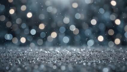Winter Wonderland with Sparkling Snow and Elegant Frosty Bokeh Lights