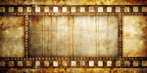 Abstract image of film artifacts with a textured frame, film, artifacts, texture, vintage, cinema, old, retro
