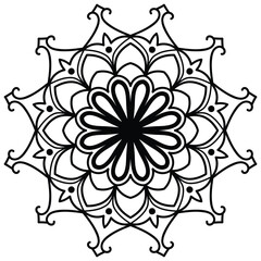 Elegant Line Art Floral Mandala Pattern Minimalist Design for Meditation ,Decoration,yoga ,henna,coloring page,boho mandala,vector art.