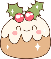 Groovy Retro Cake Cartoon Illustration