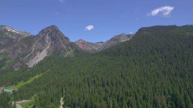 Drone video of Snoqualmie Pass, Central Washington