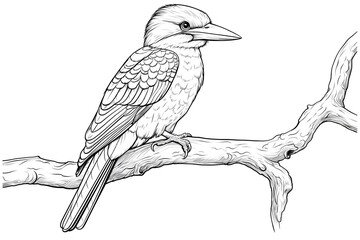 Obraz premium bird, animal, nature, flying, wildlife, illustration, wing, design, vector, feather, silhouette, beak, colourful, flight, horizontal, no people, art, black, blue, sky, tree branch, beautiful, freedom,